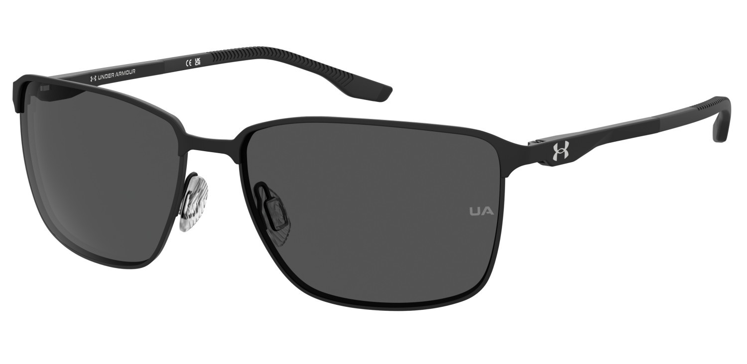 Occhiali da sole Under Armour Ua Retained/G 207181 003 IR colore matte black forma rettangolare lenti grey