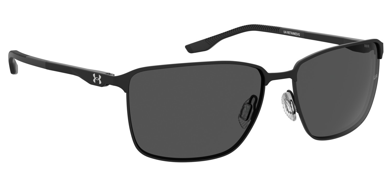Occhiali da sole Under Armour Ua Retained/G 207181 003 IR colore matte black forma rettangolare lenti grey