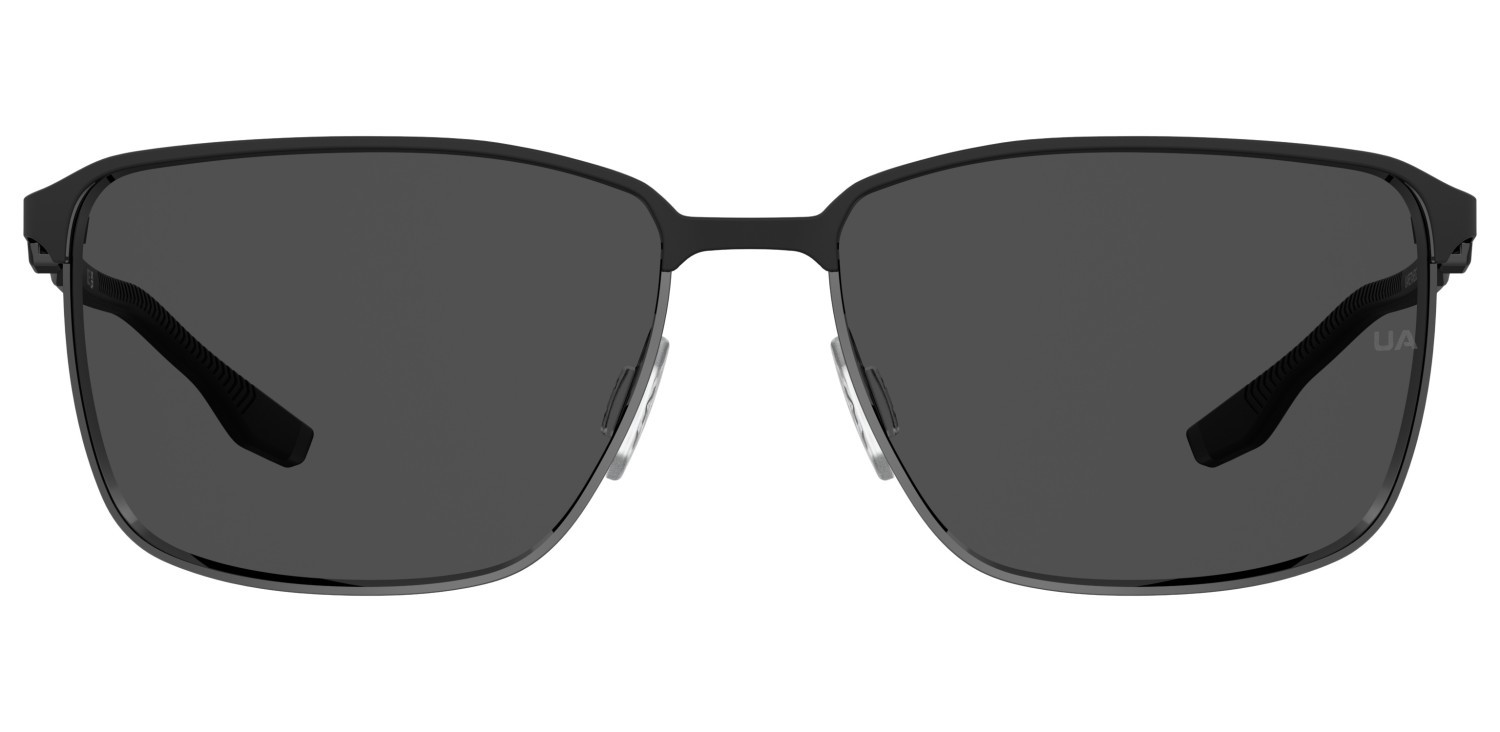 Sunglasses Under Armour Ua Retained/G 207181 RZZ M9 color matte black dark ruthenium shape rectangle lenses grey polarized