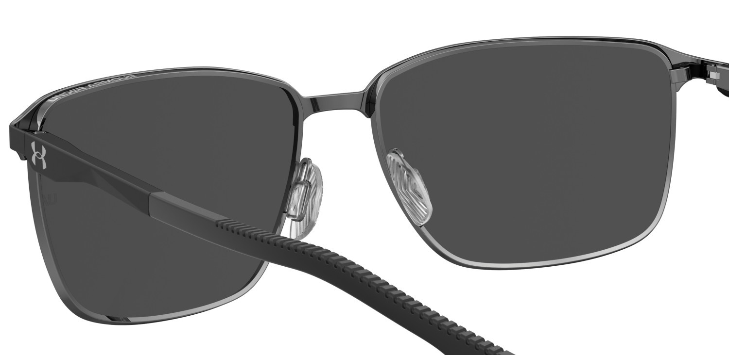 Sunglasses Under Armour Ua Retained/G 207181 RZZ M9 color matte black dark ruthenium shape rectangle lenses grey polarized