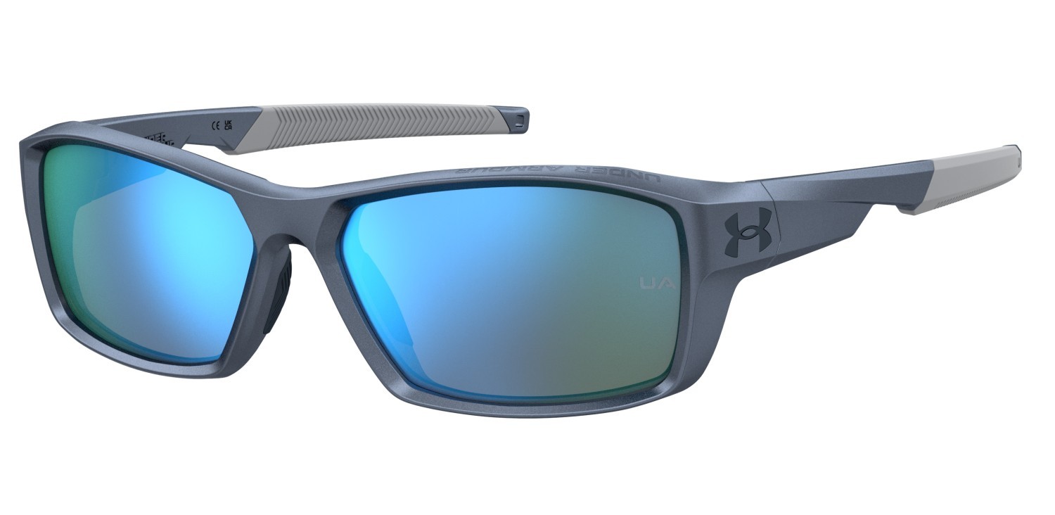 Sunglasses Under Armour Ua Fanatical 207182 09V Z0 color grey blue shape rectangle lenses blue multilayer
