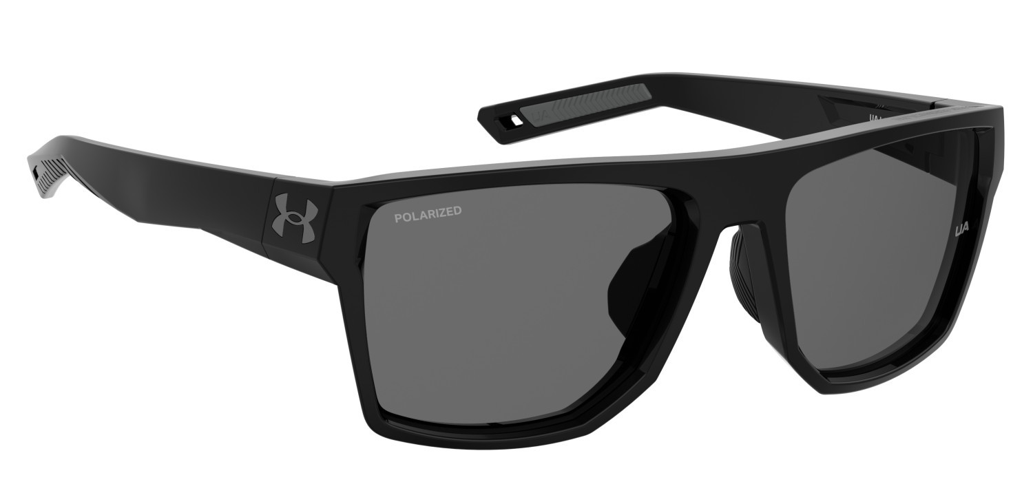 Sunglasses Under Armour Ua Launch 2/G 207183 807 M9 color black shape rectangle lenses grey polarized
