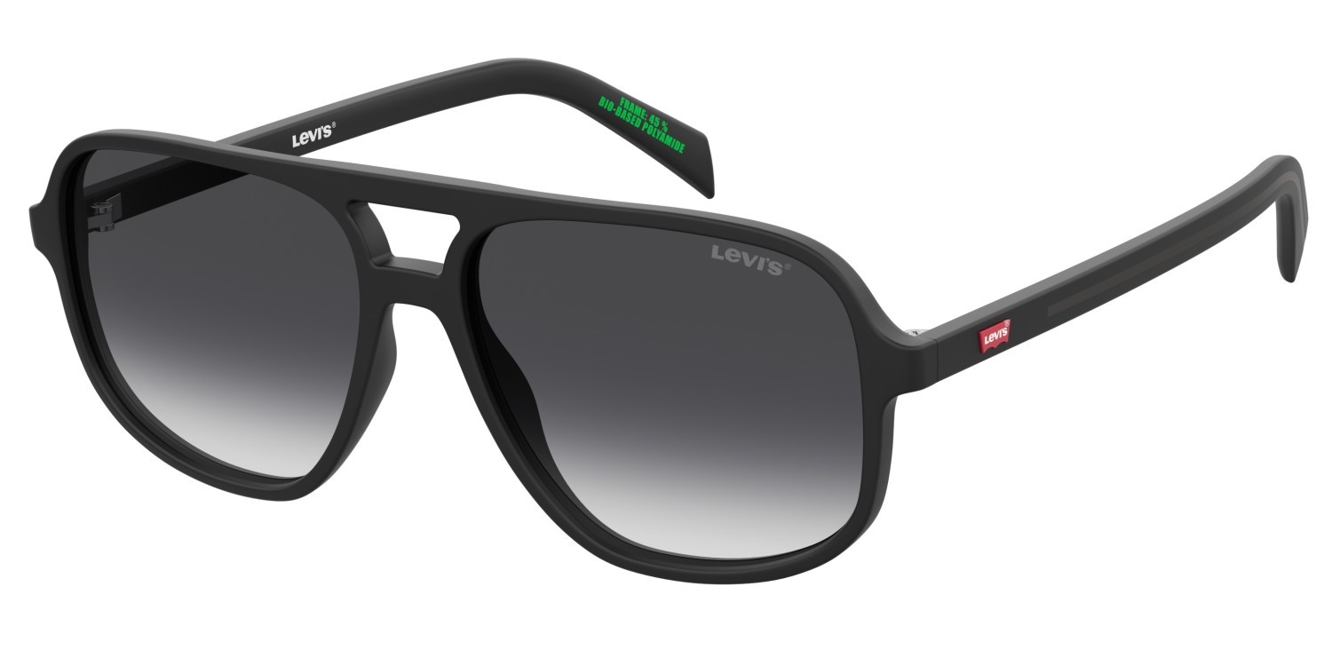 Occhiali da sole Levi's Lv 5073/S 207197 003 9O colore matte black forma navigator lenti dark grey shaded