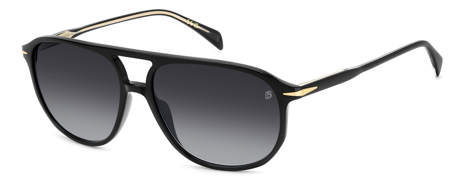 Sunglasses David Beckham Db 1159/S 207205 807 9O color black shape rectangle lenses dark grey shaded