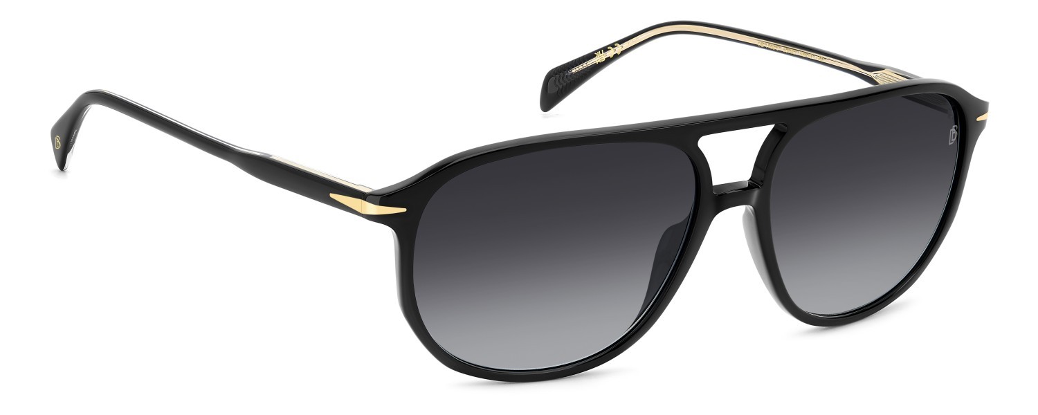 Sunglasses David Beckham Db 1159/S 207205 807 9O color black shape rectangle lenses dark grey shaded