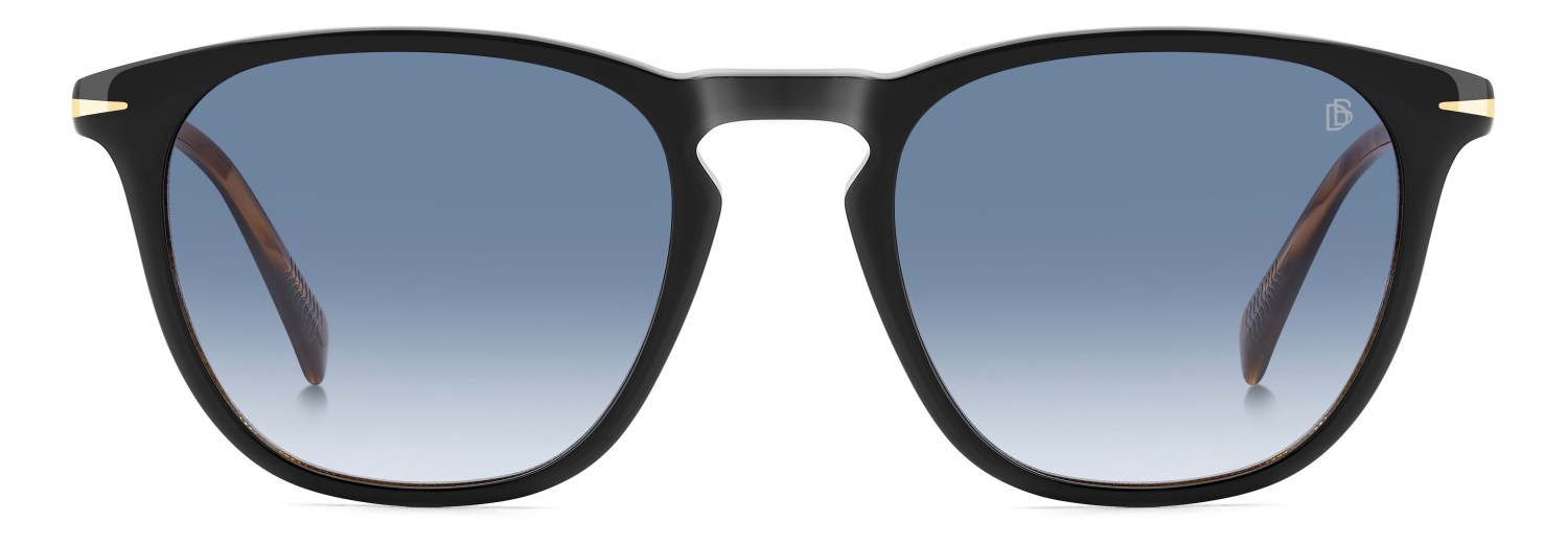 Sunglasses David Beckham Db 1160/S 207206 05K 08 color black striped brown shape rectangle lenses dk blue shaded