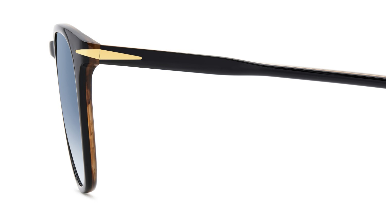Sunglasses David Beckham Db 1160/S 207206 05K 08 color black striped brown shape rectangle lenses dk blue shaded