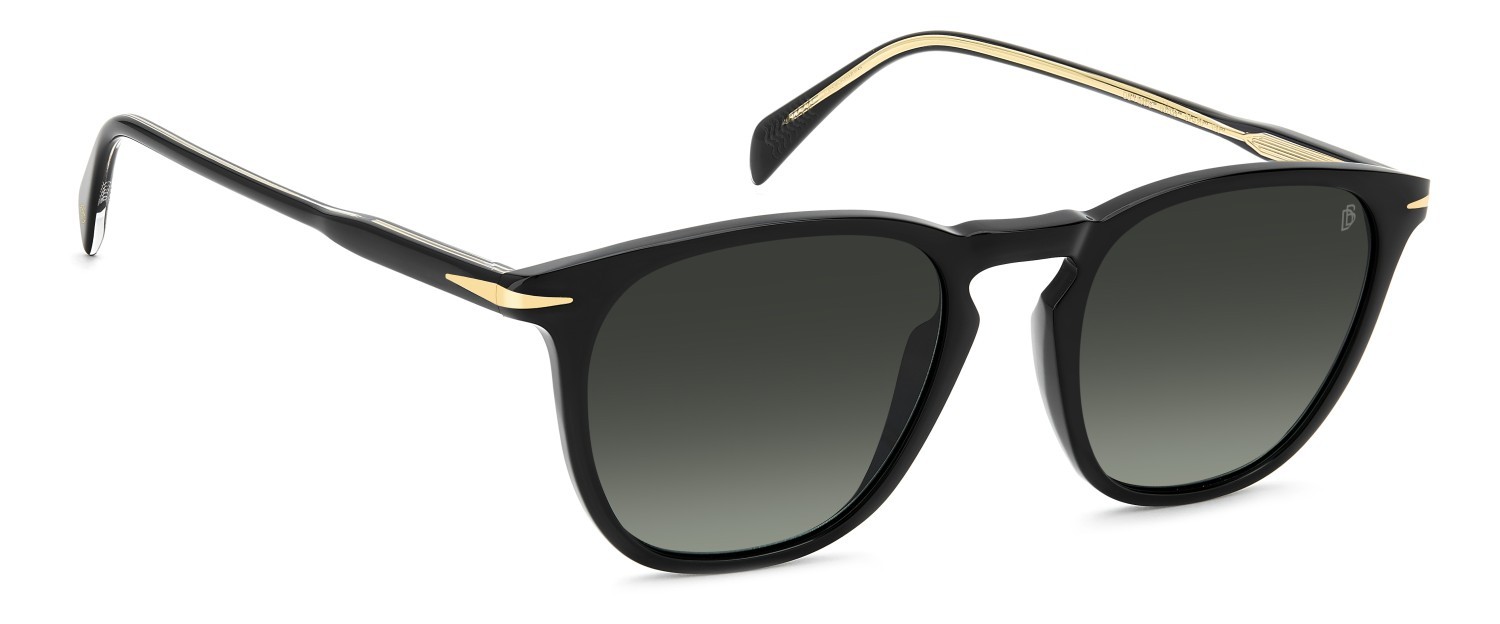 Sunglasses David Beckham Db 1160/S 207206 807 LB color black shape rectangle lenses green shaded polarized