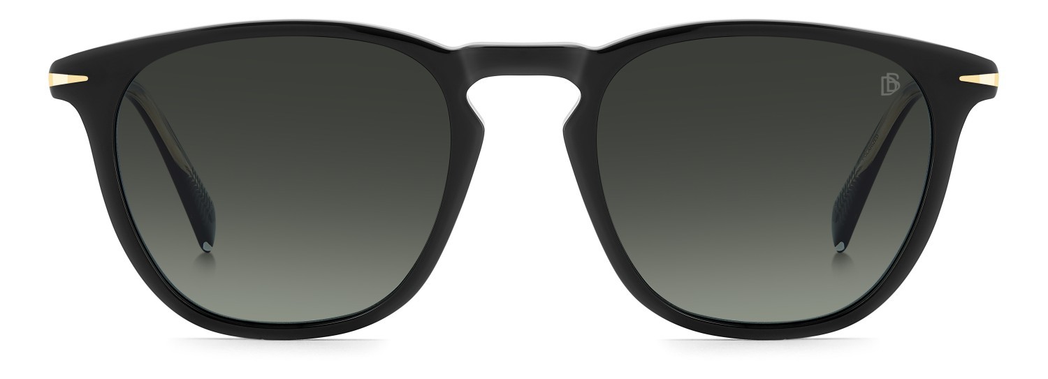 Sunglasses David Beckham Db 1160/S 207206 807 LB color black shape rectangle lenses green shaded polarized