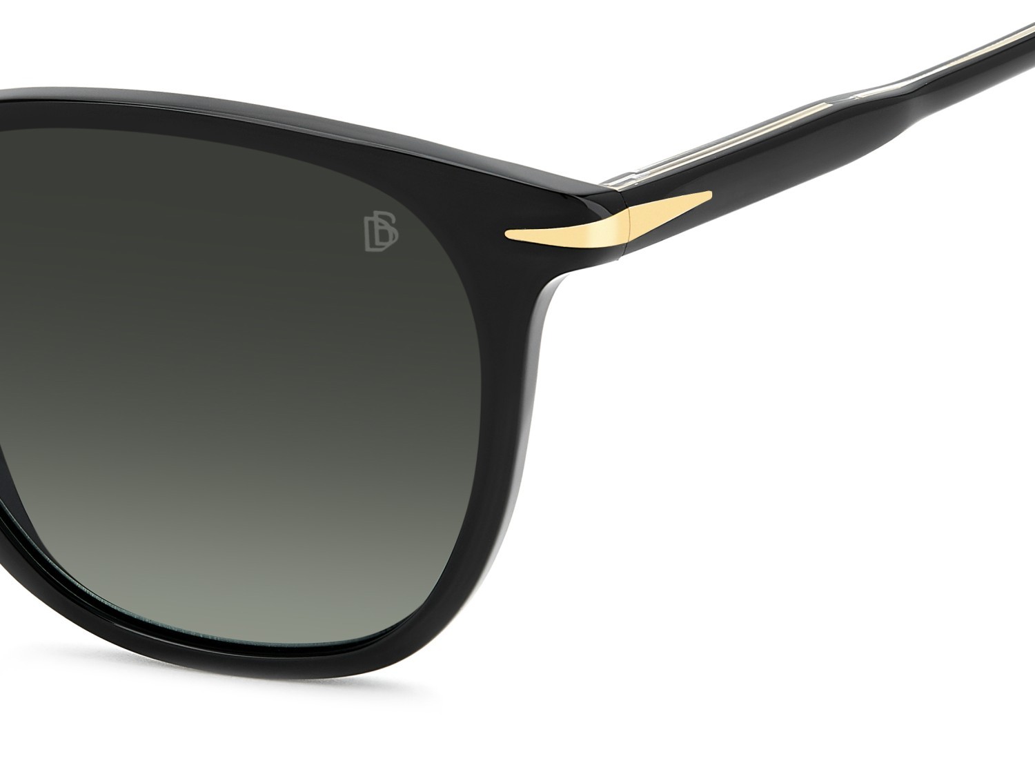Sunglasses David Beckham Db 1160/S 207206 807 LB color black shape rectangle lenses green shaded polarized