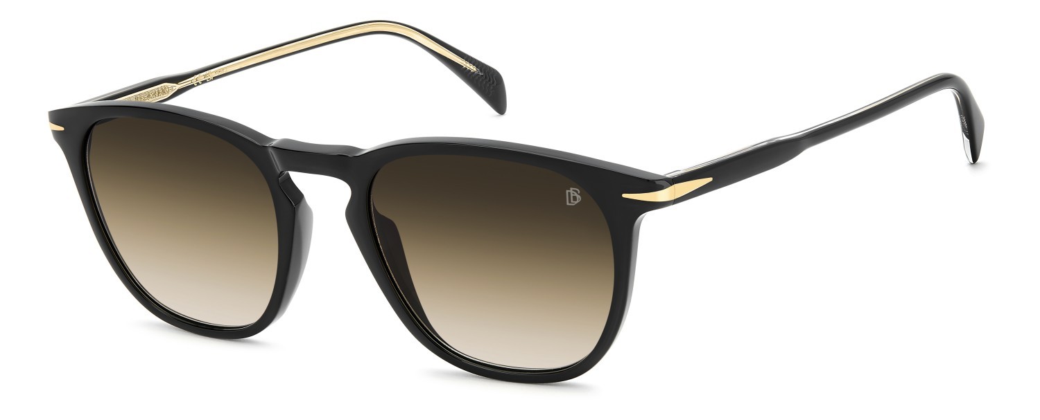 Sunglasses David Beckham Db 1160/S 207206 807 N4 color black shape rectangle lenses brown shaded brick