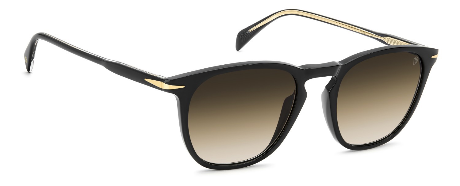 Sunglasses David Beckham Db 1160/S 207206 807 N4 color black shape rectangle lenses brown shaded brick