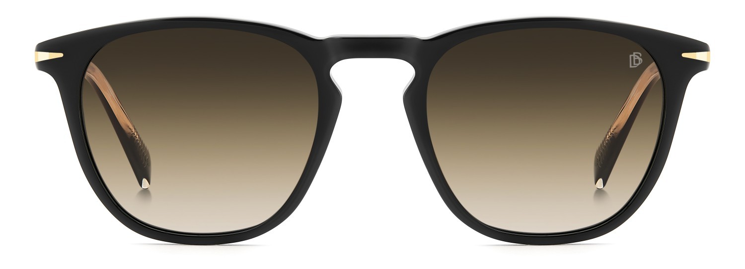 Sunglasses David Beckham Db 1160/S 207206 807 N4 color black shape rectangle lenses brown shaded brick