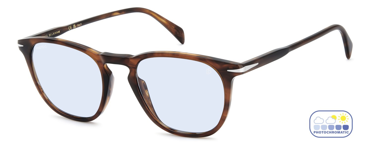 Sunglasses David Beckham Db 1160/S 207206 EX4 QZ color brown horn shape rectangle lenses azure photocromatic