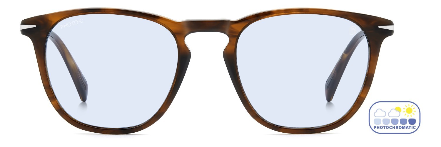 Sunglasses David Beckham Db 1160/S 207206 EX4 QZ color brown horn shape rectangle lenses azure photocromatic