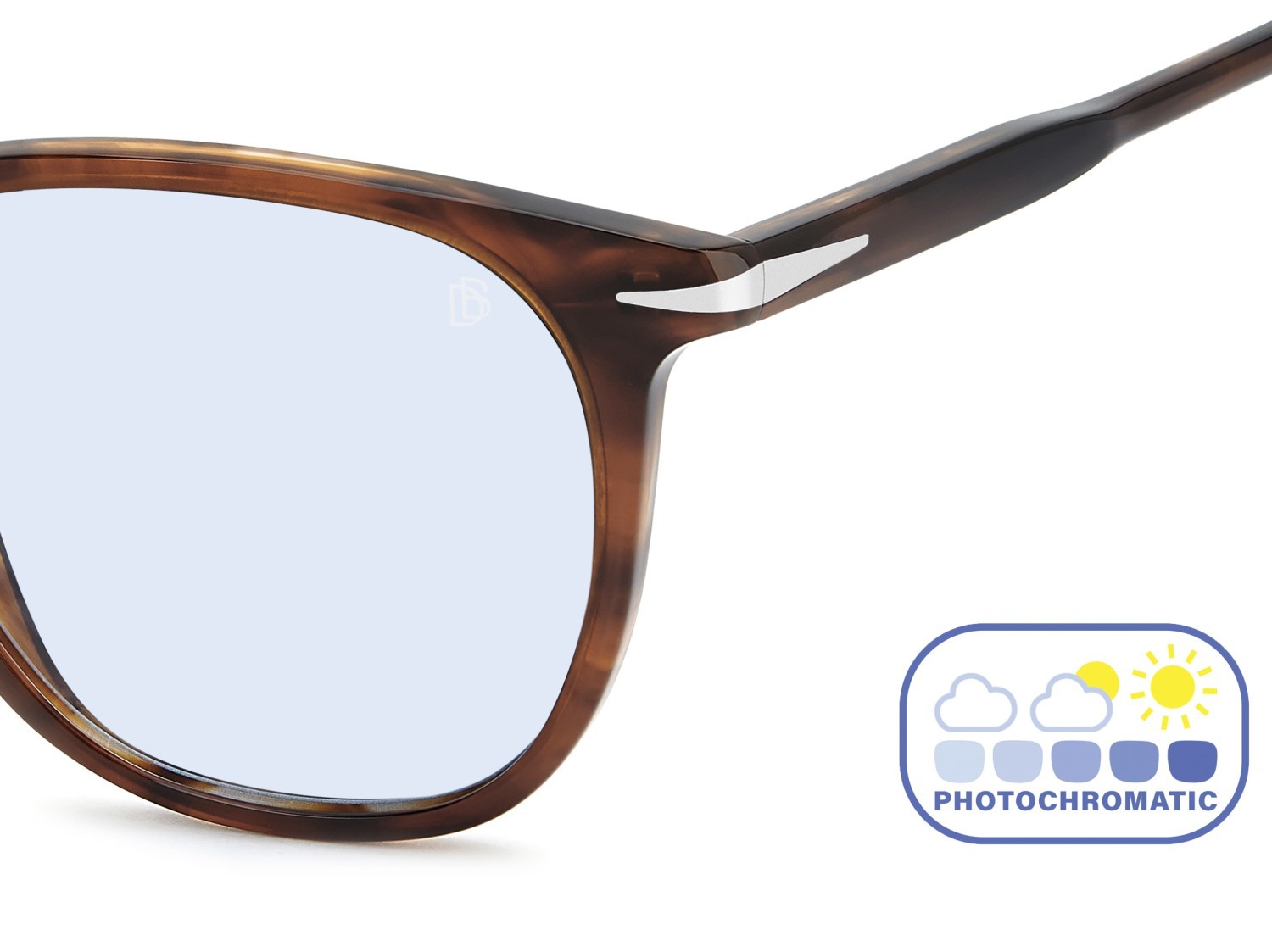 Sunglasses David Beckham Db 1160/S 207206 EX4 QZ color brown horn shape rectangle lenses azure photocromatic