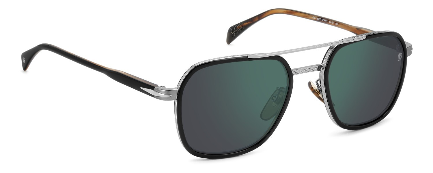 Sunglasses David Beckham Db 1161/S 207207 05K MT color black striped brown shape rectangle lenses green mirror