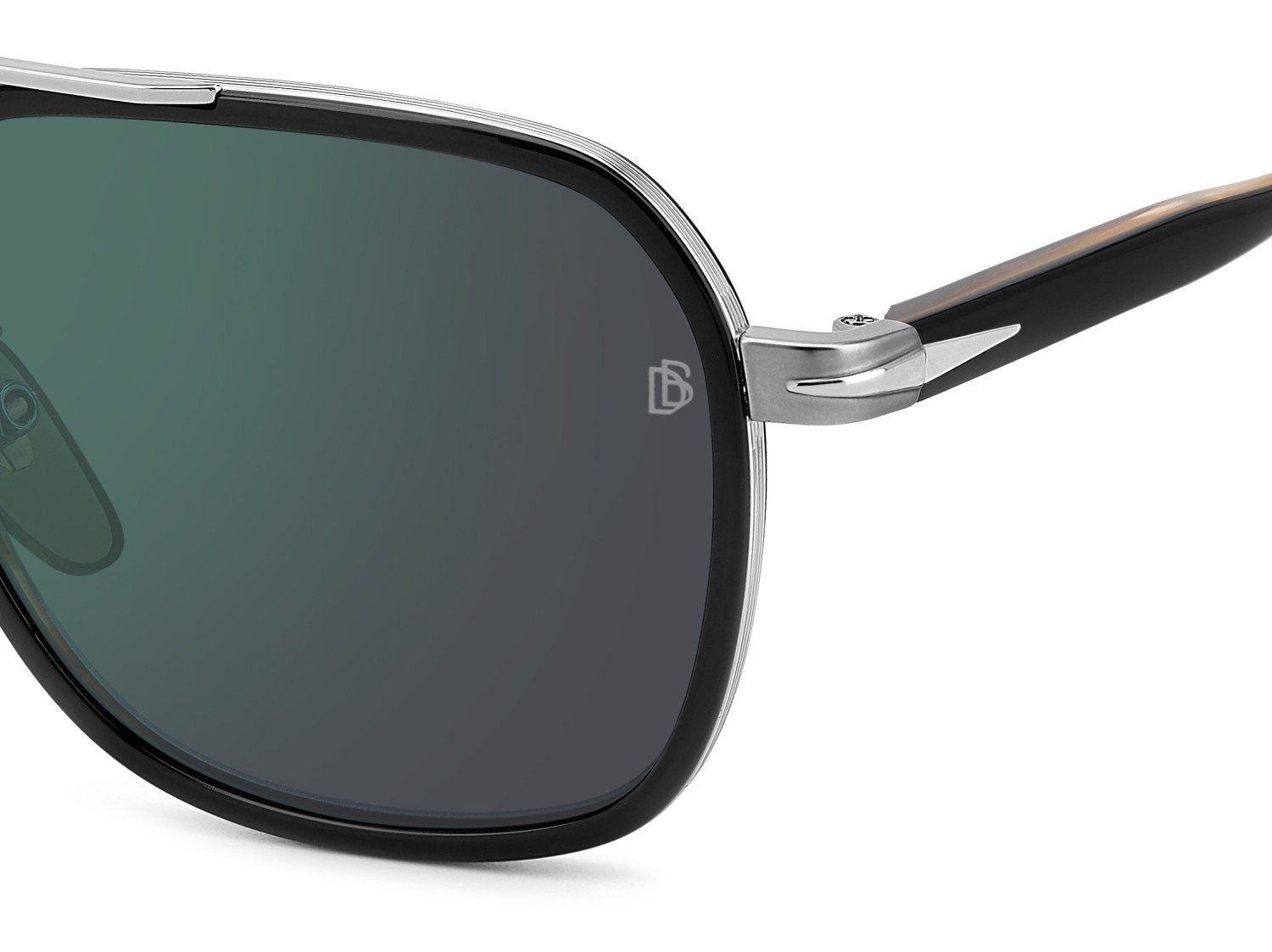 Sunglasses David Beckham Db 1161/S 207207 05K MT color black striped brown shape rectangle lenses green mirror