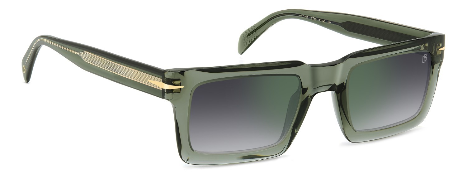 Sunglasses David Beckham Db 7126/S 207208 1ED NU color green shape rectangle lenses grey shaded green mirror