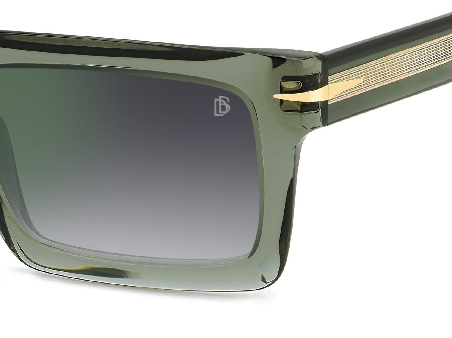 Sunglasses David Beckham Db 7126/S 207208 1ED NU color green shape rectangle lenses grey shaded green mirror