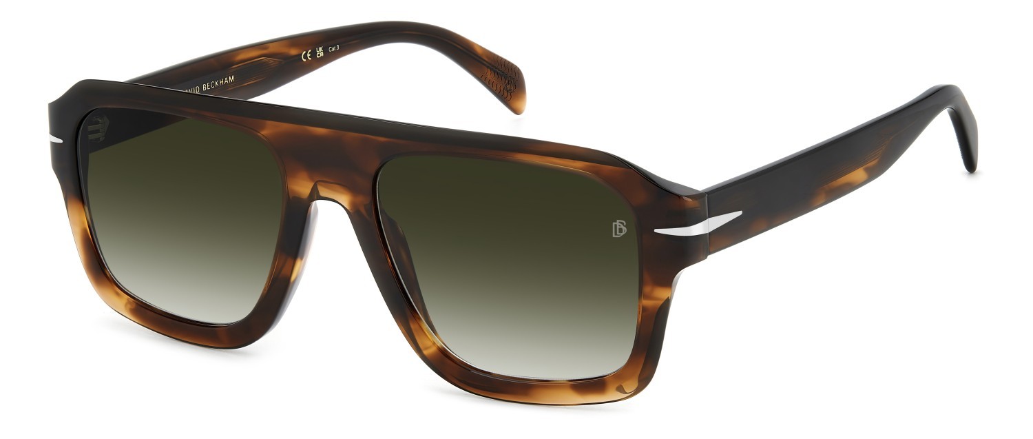 Sunglasses David Beckham Db 7127/S 207209 EX4 9K color brown horn shape rectangle lenses green shaded