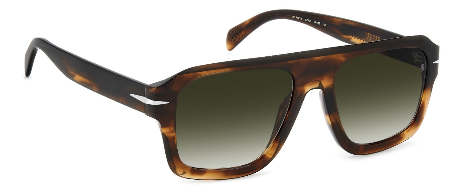 Sunglasses David Beckham Db 7127/S 207209 EX4 9K color brown horn shape rectangle lenses green shaded