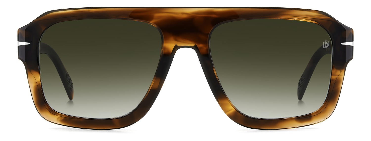 Sunglasses David Beckham Db 7127/S 207209 EX4 9K color brown horn shape rectangle lenses green shaded
