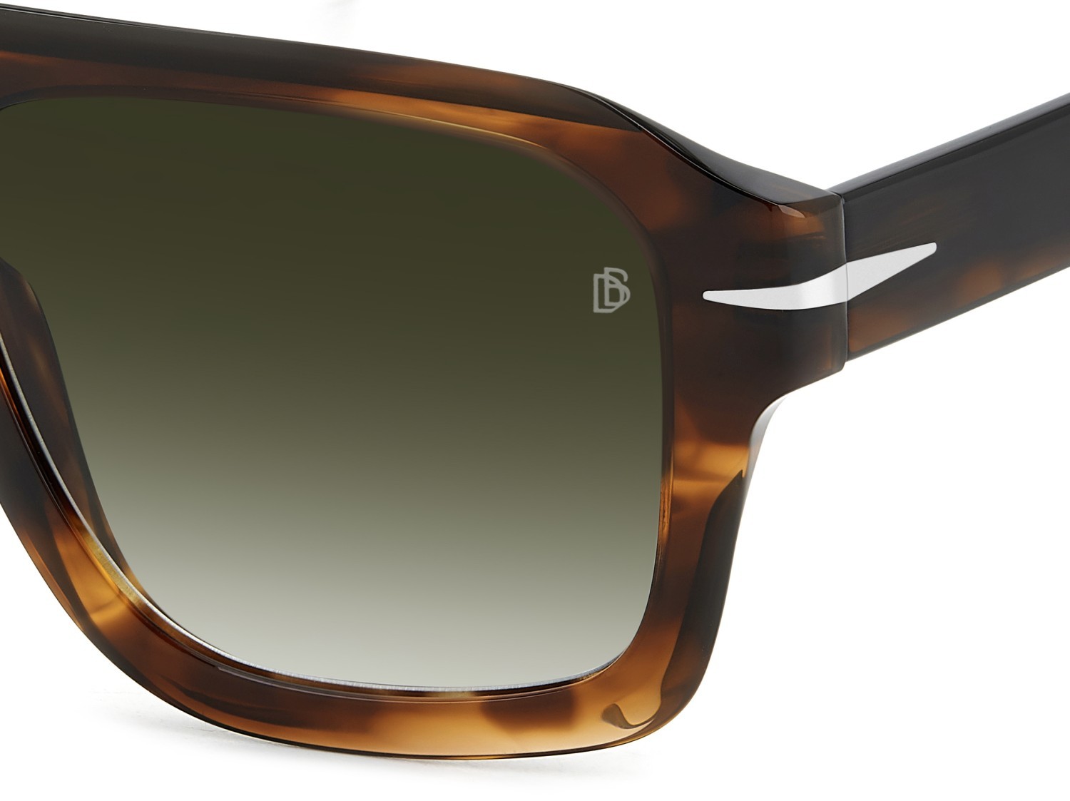 Sunglasses David Beckham Db 7127/S 207209 EX4 9K color brown horn shape rectangle lenses green shaded