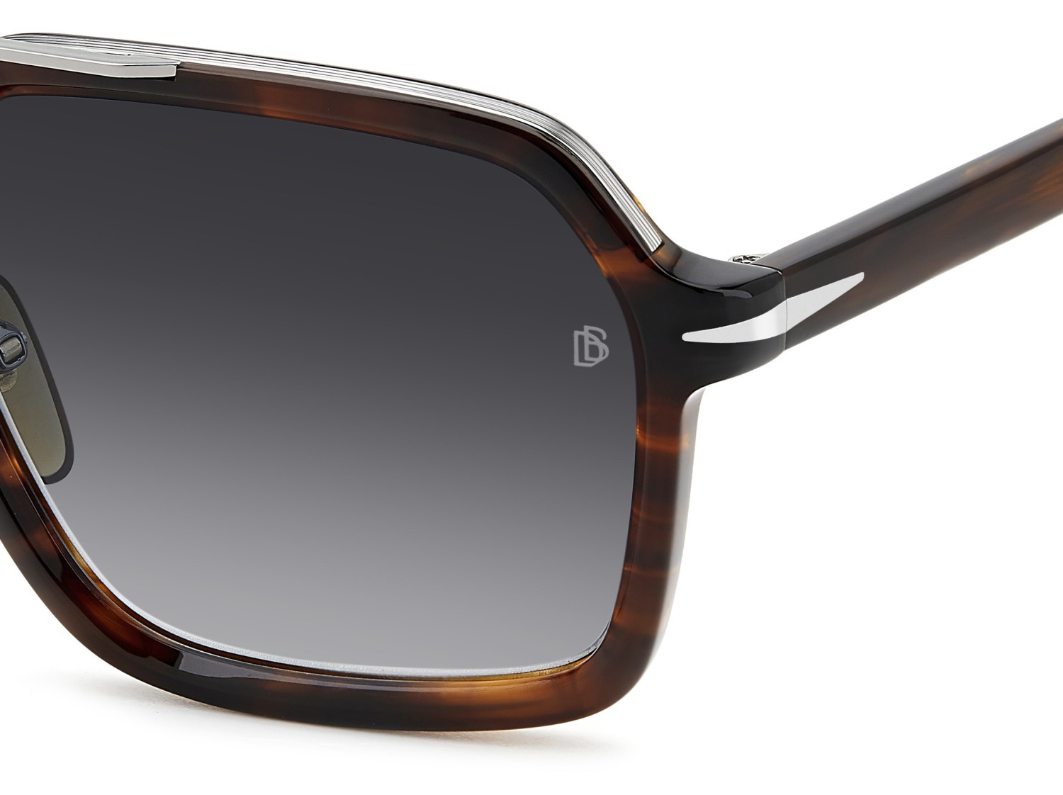 Sonnenbrillen David Beckham Db 7128/S 207210 6C5 9O farbe brown horn ruthenium form rechteckig gläser dark grey shaded