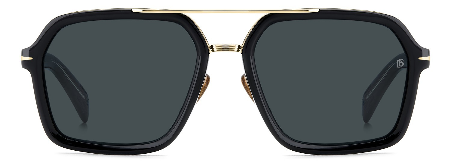 Sunglasses David Beckham Db 7128/S 207210 807 KU color black shape rectangle lenses blue