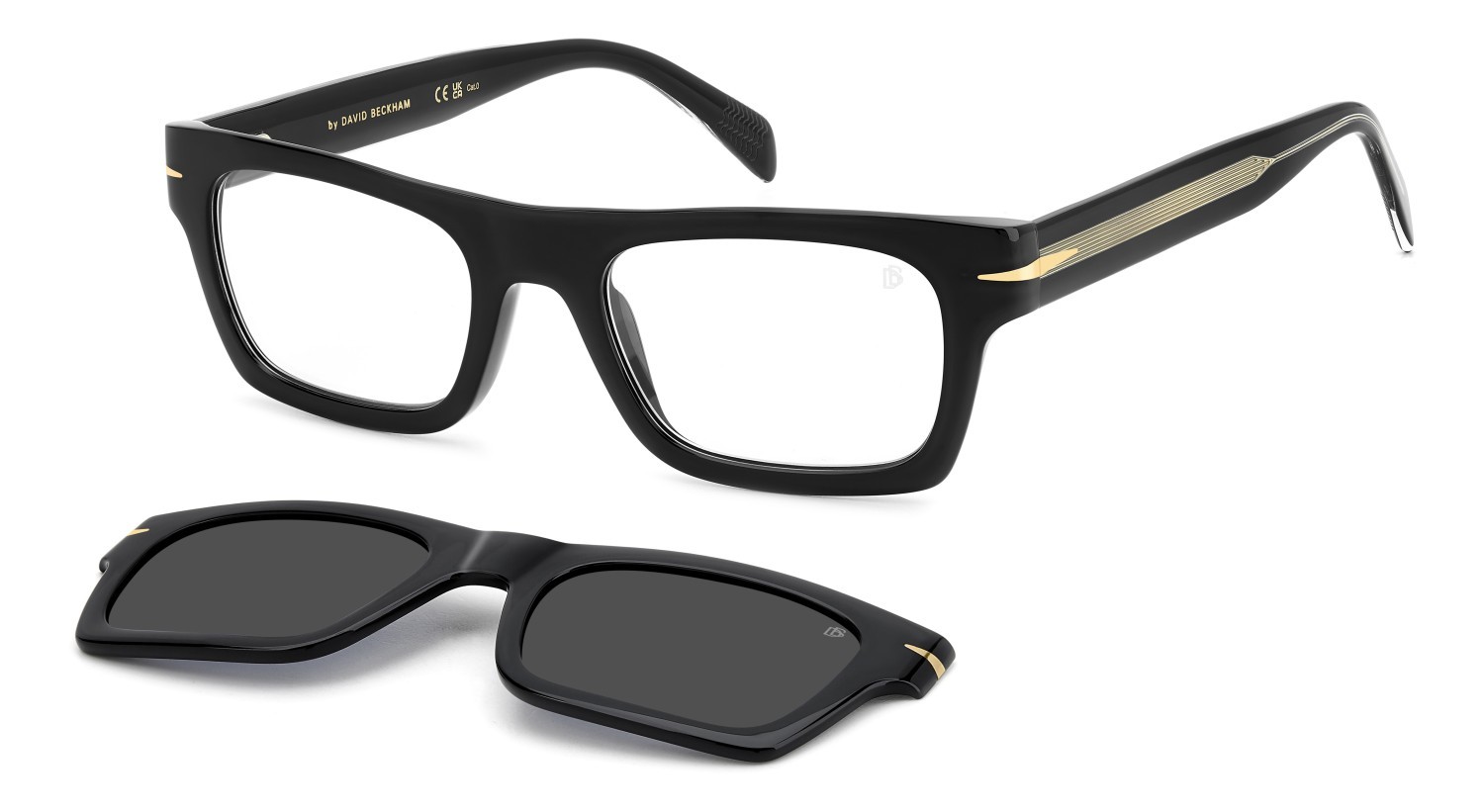 Occhiali da vista David Beckham Db 7129/CS 207211 807 colore black forma rettangolare lenti grey polarized