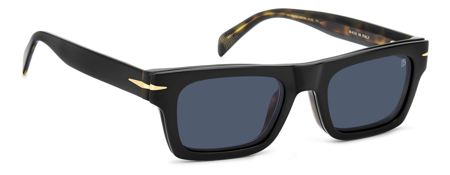 Occhiali da vista David Beckham Db 7129/CS 207211 WR7 colore black havana forma rettangolare lenti blue polarized