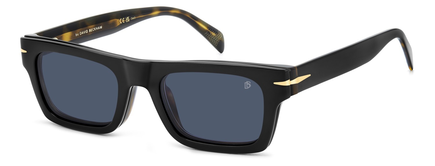 Occhiali da vista David Beckham Db 7129/CS 207211 WR7 colore black havana forma rettangolare lenti blue polarized