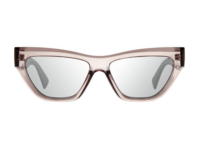 Sunglasses Privé Revaux Snatched/S 207213 (63M T4) color crystal grey shape cat eye lenses silver mirror