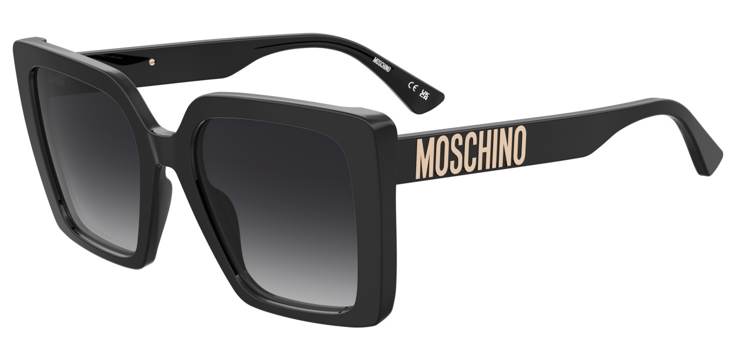 Occhiali da sole Moschino Mos172/S 207215 807 9O colore black forma quadrato lenti dark grey shaded