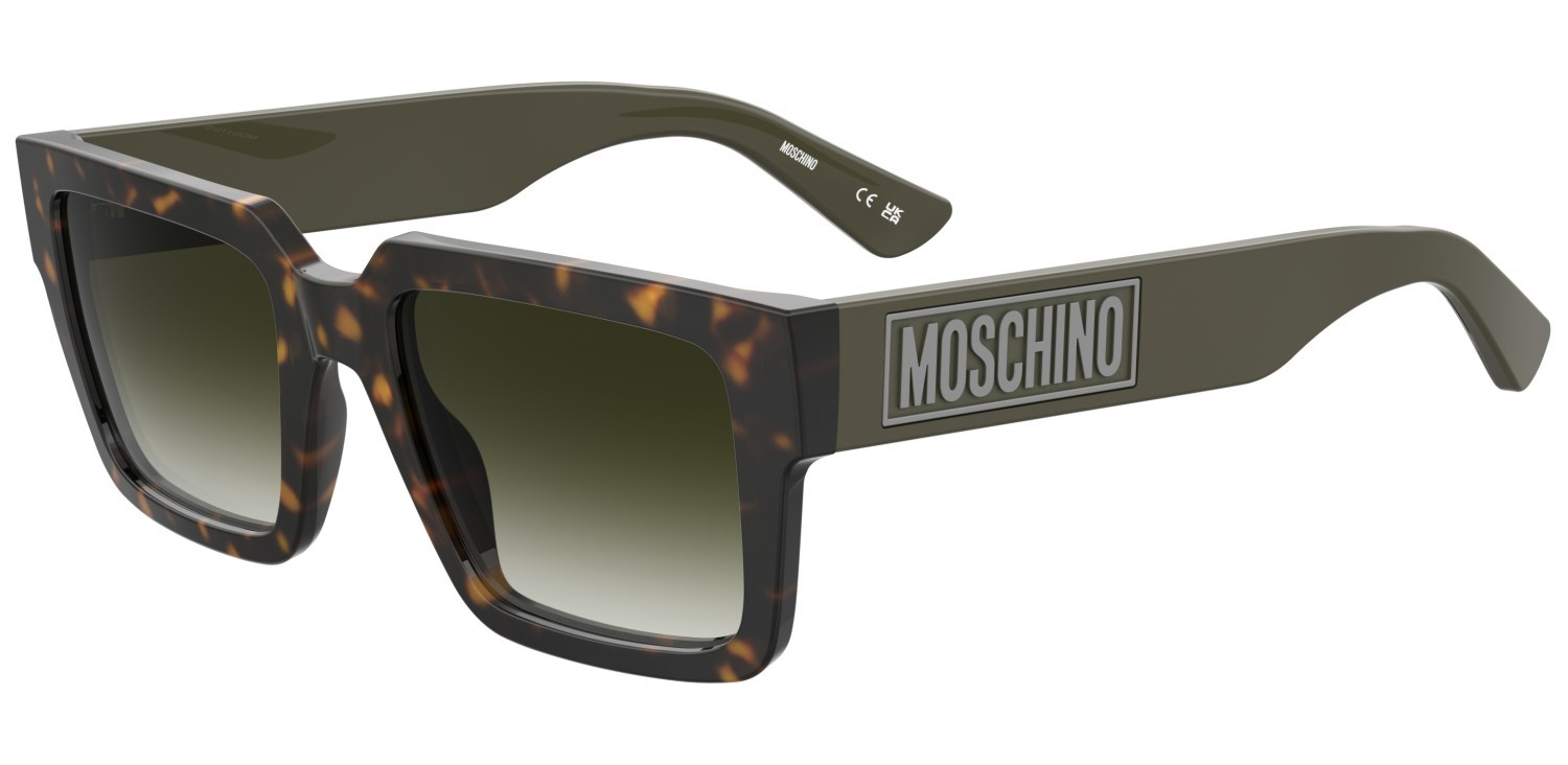 Sonnenbrillen Moschino Mos175/S 207216 086 9K farbe havana form rechteckig gläser green shaded