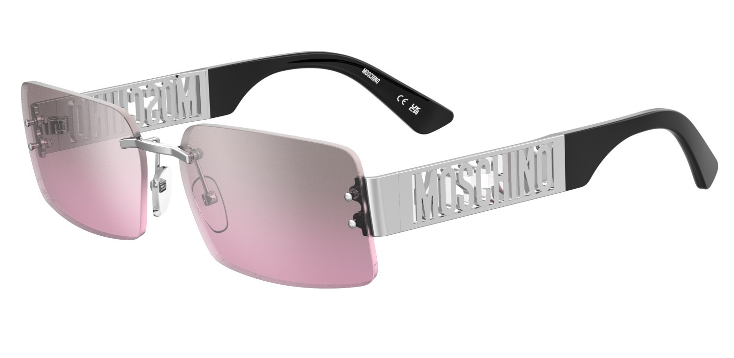 Sonnenbrillen Moschino Mos169/S 207250 8KB E8 farbe pink palladium form rechteckig gläser grey fuchsia mirrorshaded