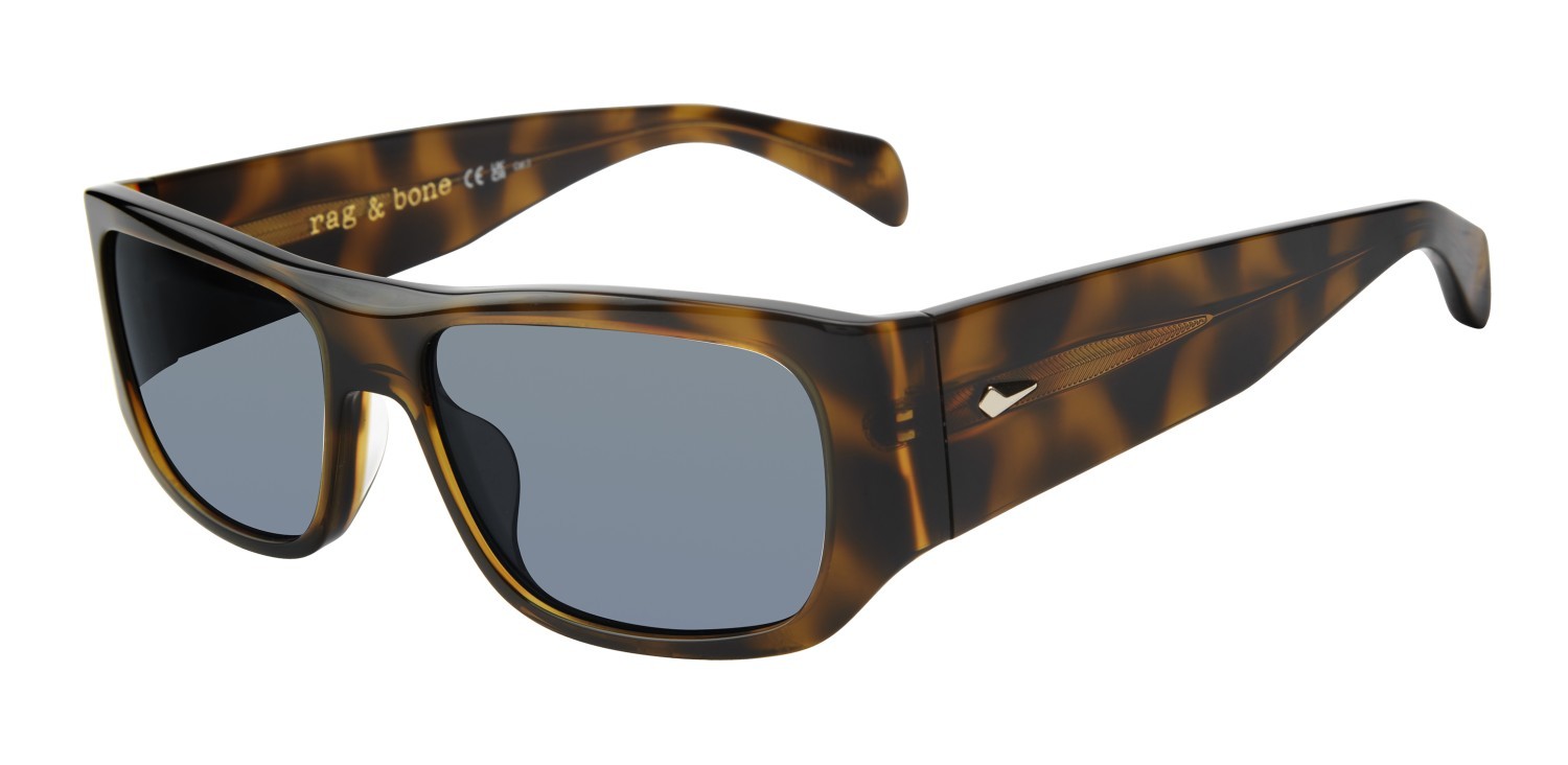Sonnenbrillen Rag & Bone Rnb5058/S 207291 086 HZ farbe havana form rechteckig gläser green multilayer blue