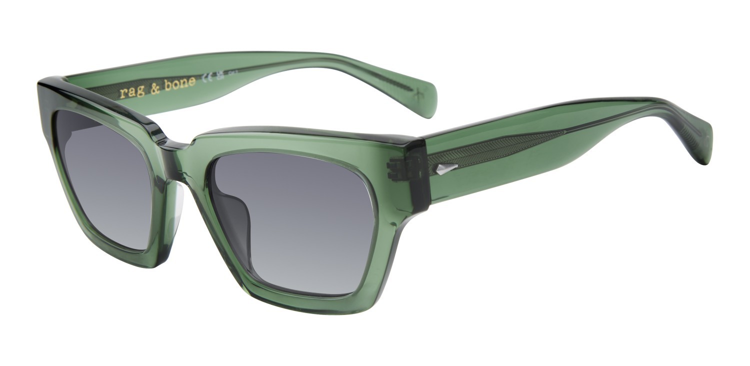 Sonnenbrillen Rag & Bone Rnb1090/G 207293 1ED 9O farbe green form quadratisch gläser dark grey shaded