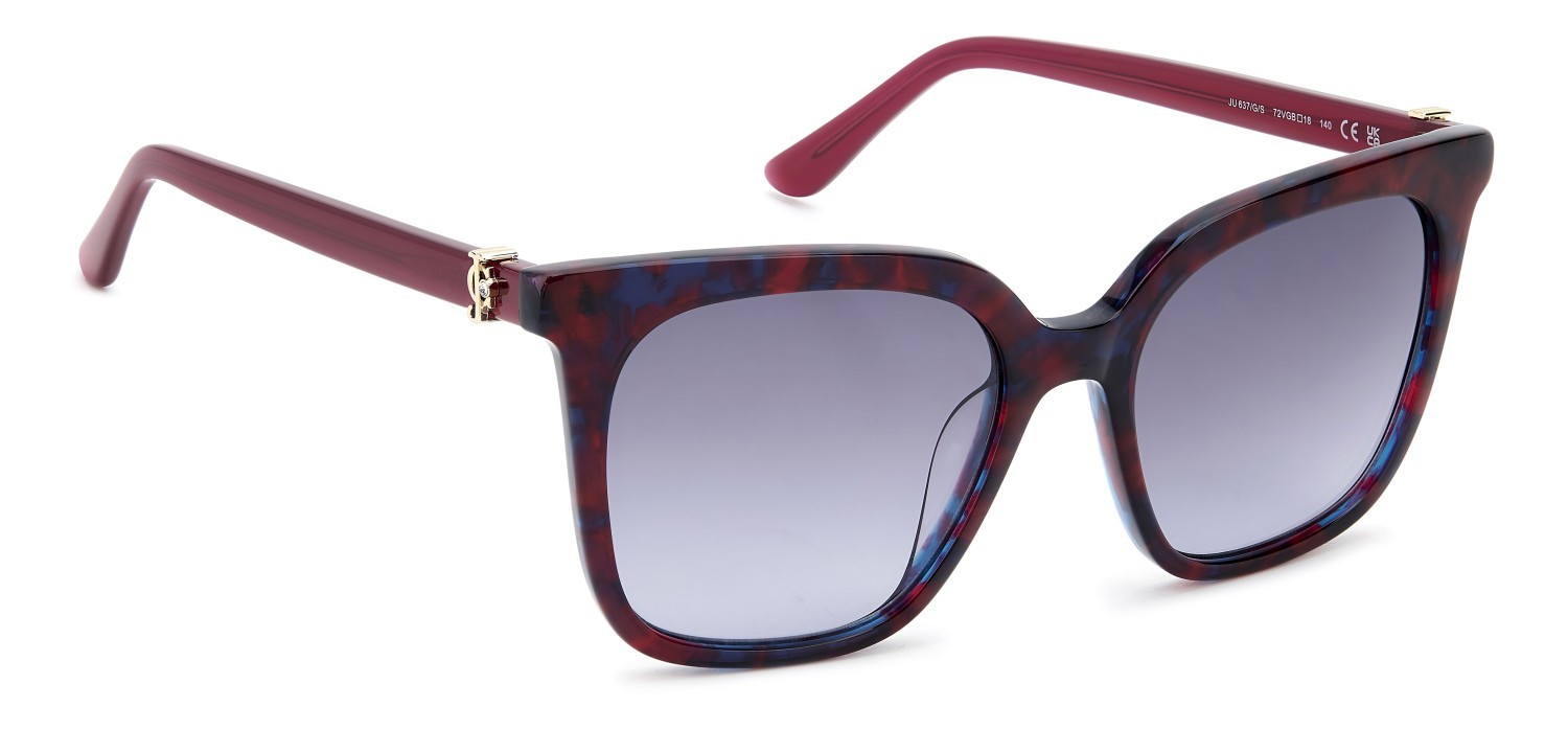 Sonnenbrillen Juicy Couture Ju 637/G 207298 72V GB farbe red havana red form quadratisch gläser grey azure