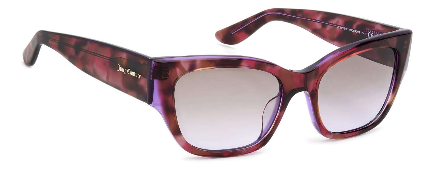Sonnenbrillen Juicy Couture Ju 638/G 207299 0UC QR farbe red havana form cat-eye gläser brown violet doubleshade