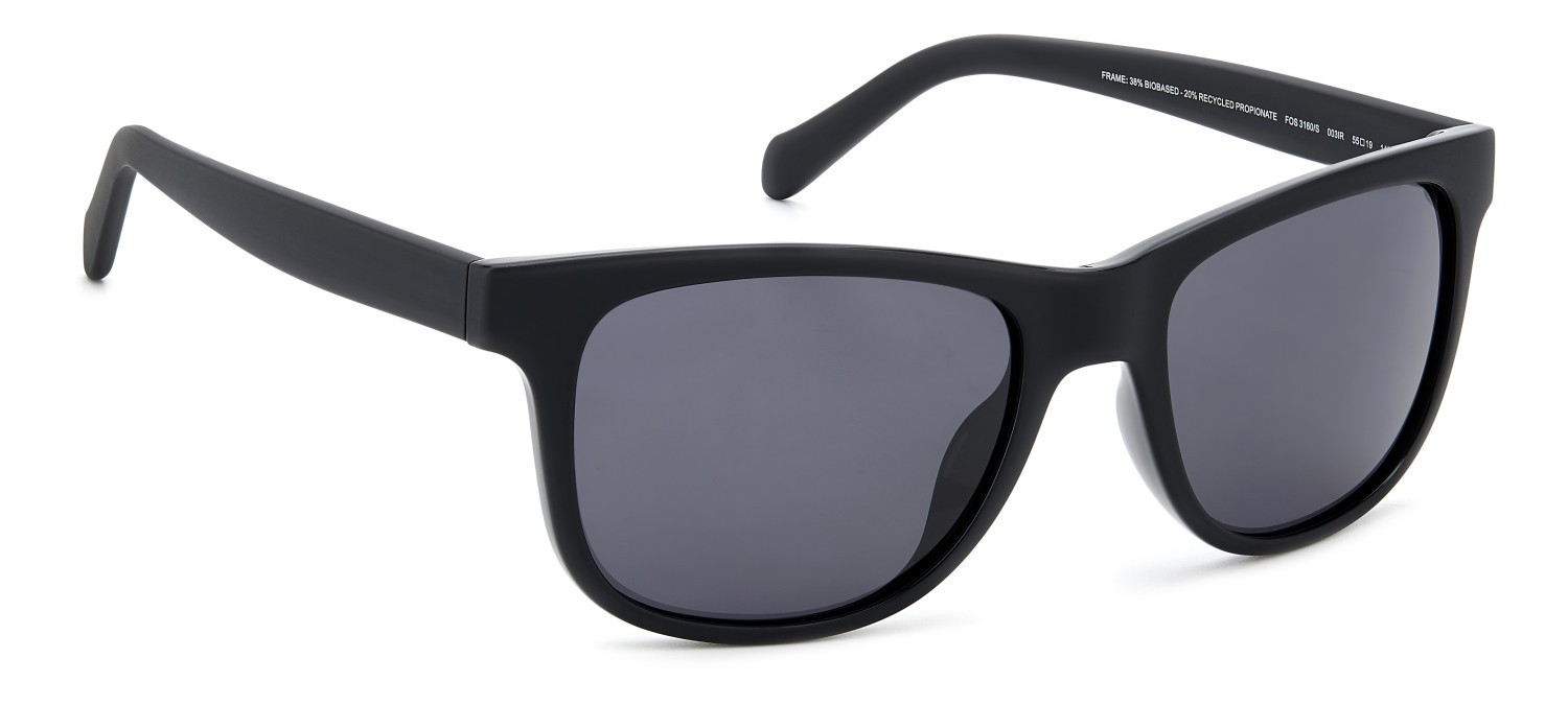Sunglasses Fossil Fos 3160/S 207346 003 IR color matte black shape square lenses grey