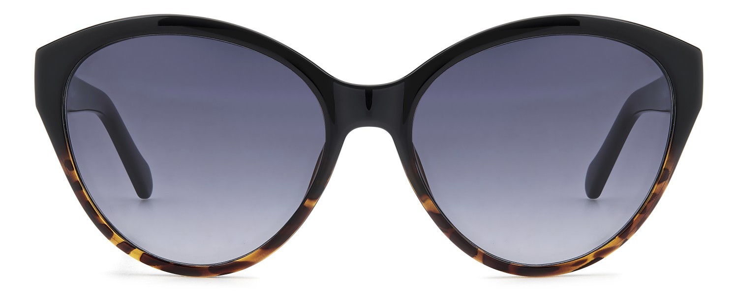 Sunglasses Fossil Fos 2146/G 207352 W4A 9O color black shaded havana shape cat eye lenses dark grey shaded