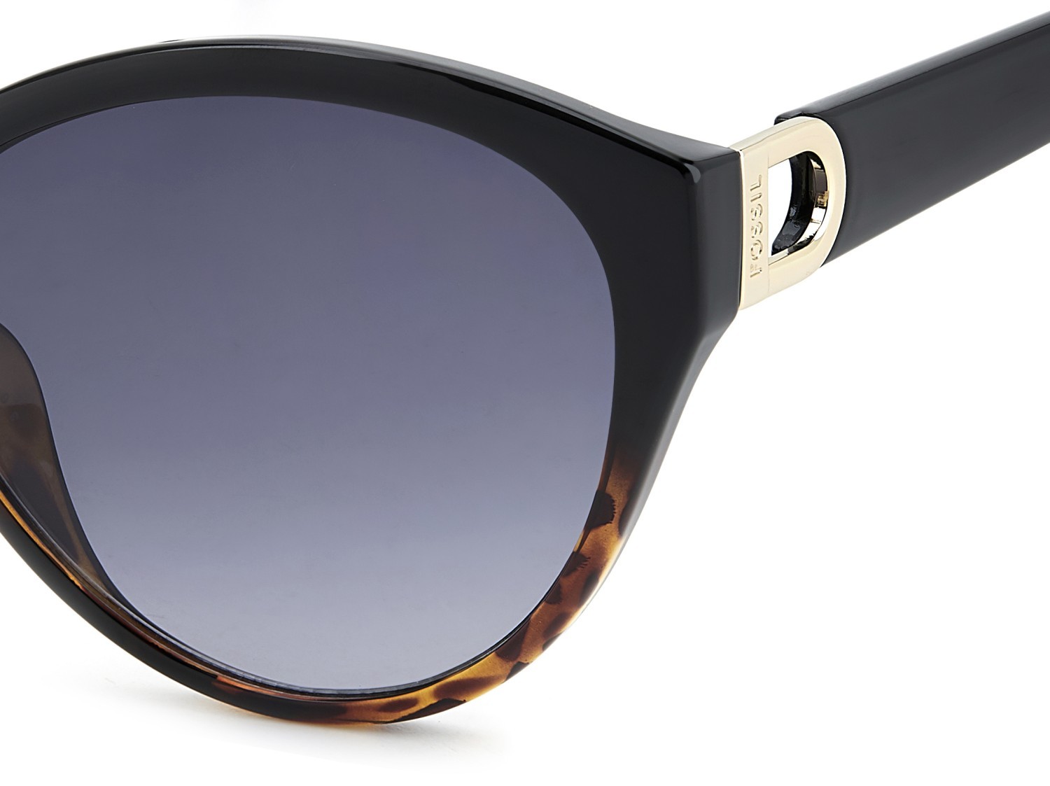 Sunglasses Fossil Fos 2146/G 207352 W4A 9O color black shaded havana shape cat eye lenses dark grey shaded