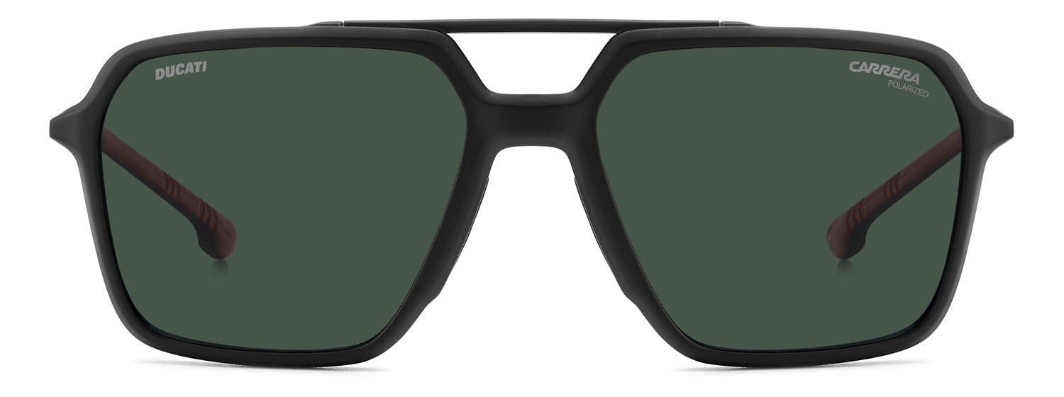 Sunglasses Carrera Ducati Carduc 042/S 207357 (003 UC) color matte black shape rectangle lenses green polarized