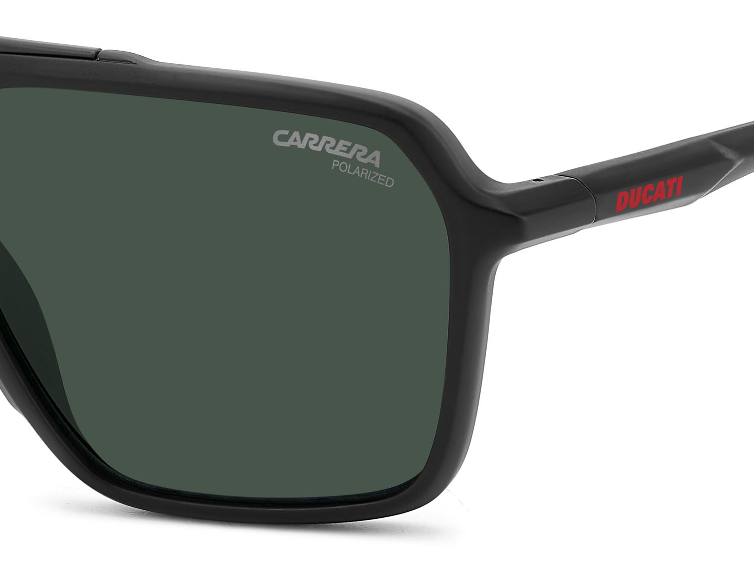 Sunglasses Carrera Ducati Carduc 042/S 207357 (003 UC) color matte black shape rectangle lenses green polarized