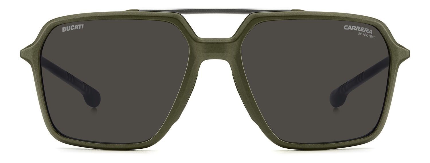 Occhiali da sole Carrera Ducati Carduc 042/S 207357 (TBO 2K) colore military green forma rettangolare lenti grey antireflex