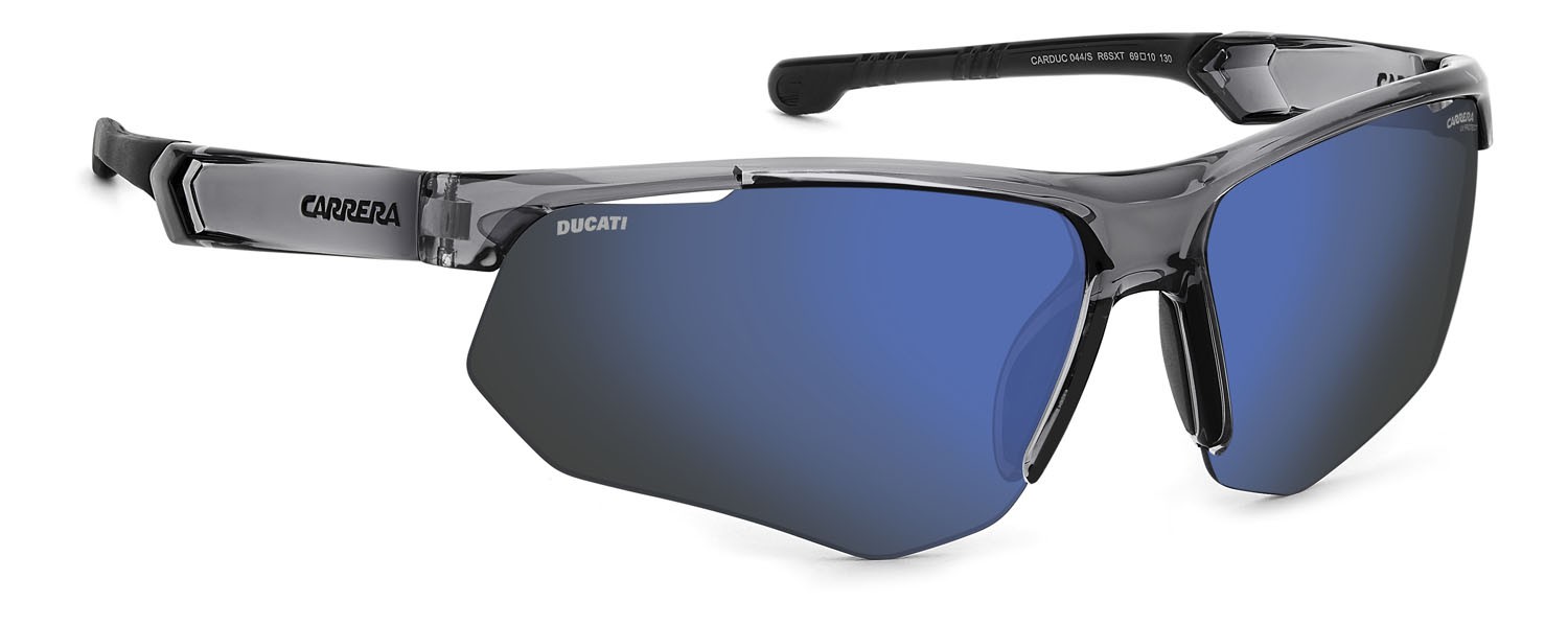 Sonnenbrillen Carrera Ducati Carduc 044/S 207358 (R6S XT) farbe grey black form rechteckig gläser blu sky mirror