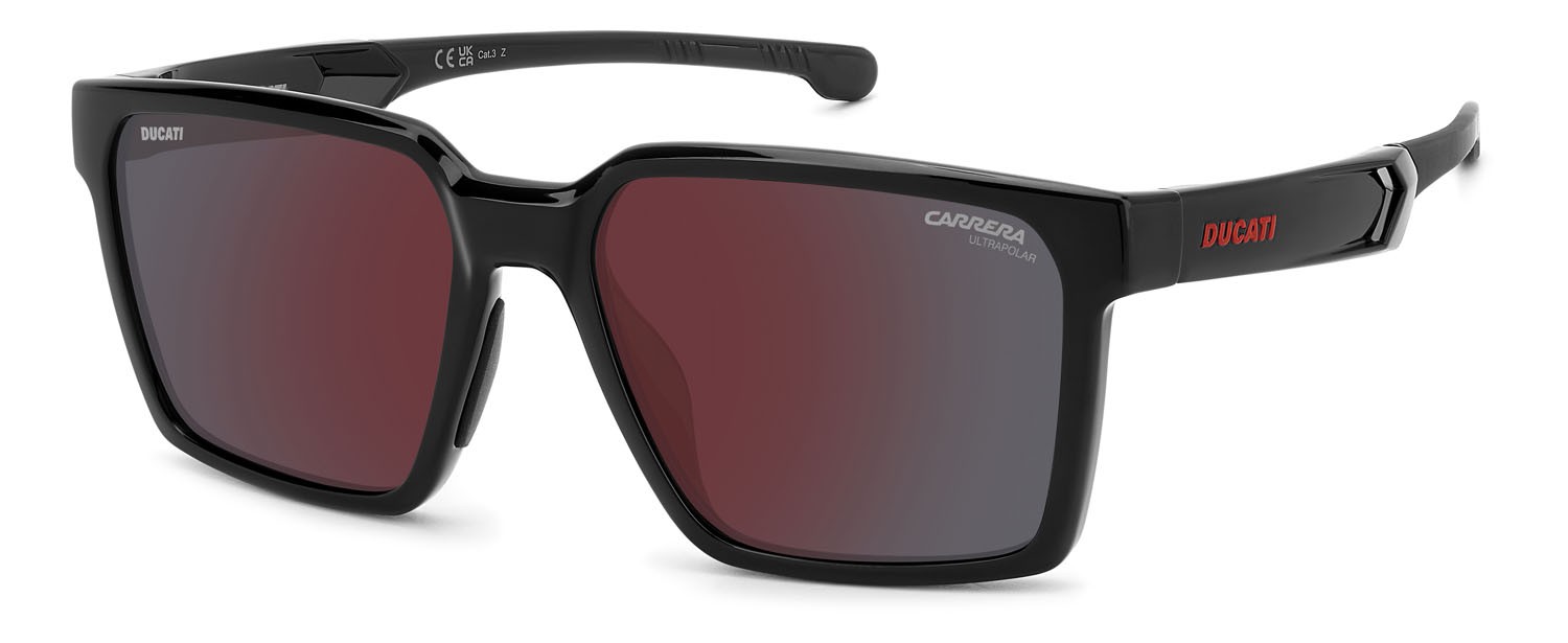 Sonnenbrillen Carrera Ducati Carduc 045/S 207359 (OIT H4) farbe black red form rechteckig gläser red mirror pz hightcontrast ar