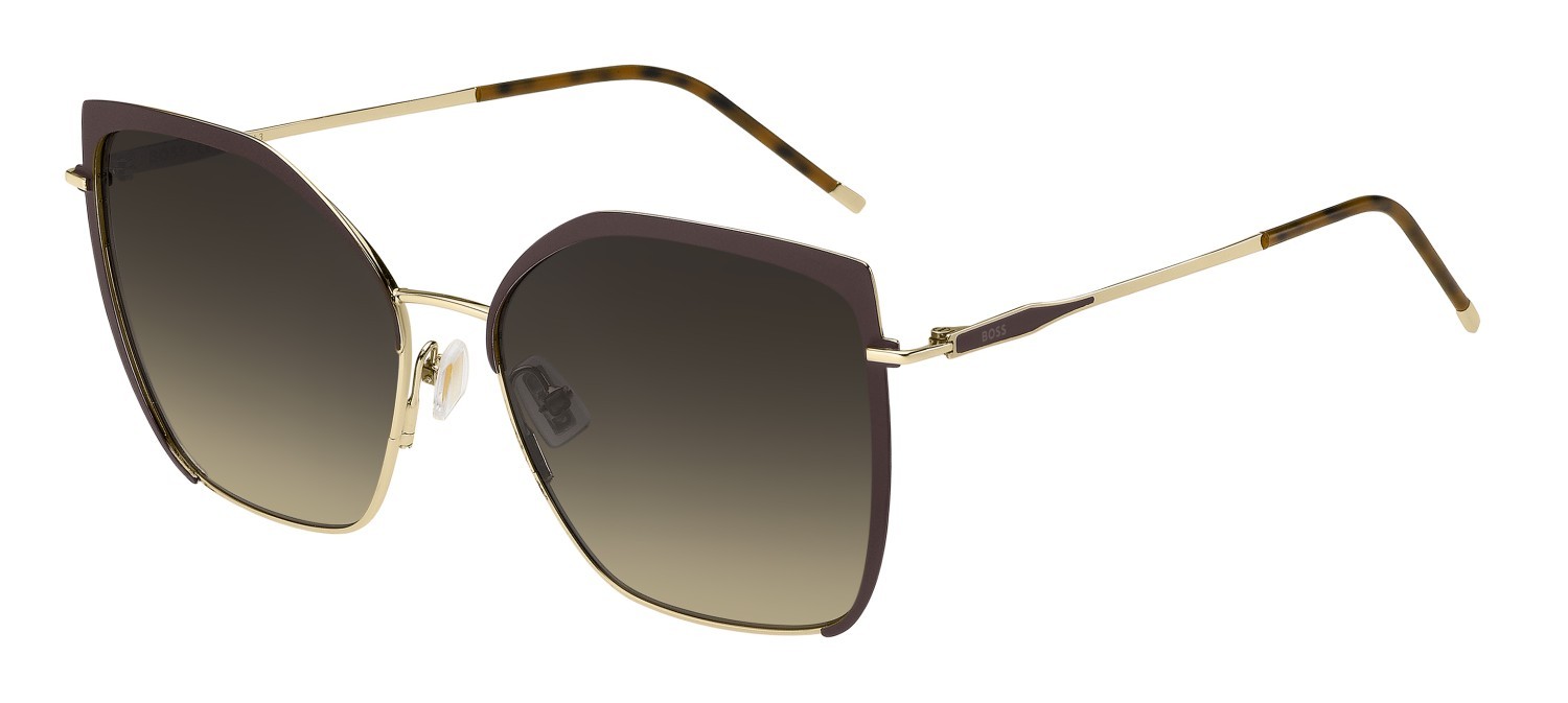 Sonnenbrillen Hugo Boss 1708/S 207361 01Q PR farbe gold brown form rechteckig gläser grey brown doubleshade